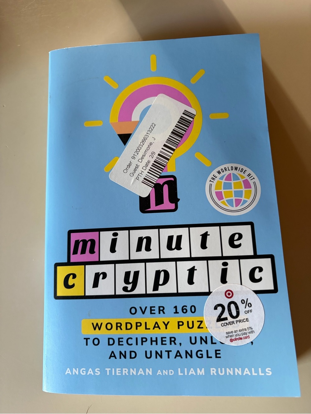 Minute Cryptic Wordplay Puzzle Book - Blue